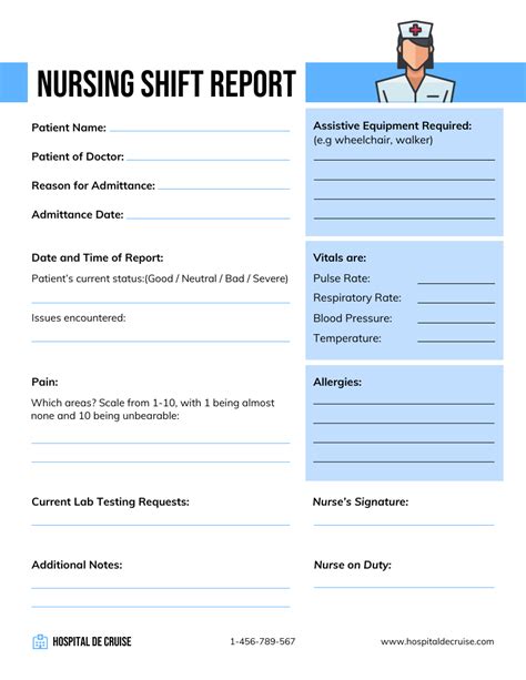 nursing home shift report template